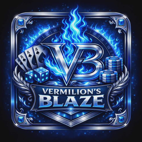 Banner promoting the VermilionsBlaze Casino mobile app for Android and iOS.
